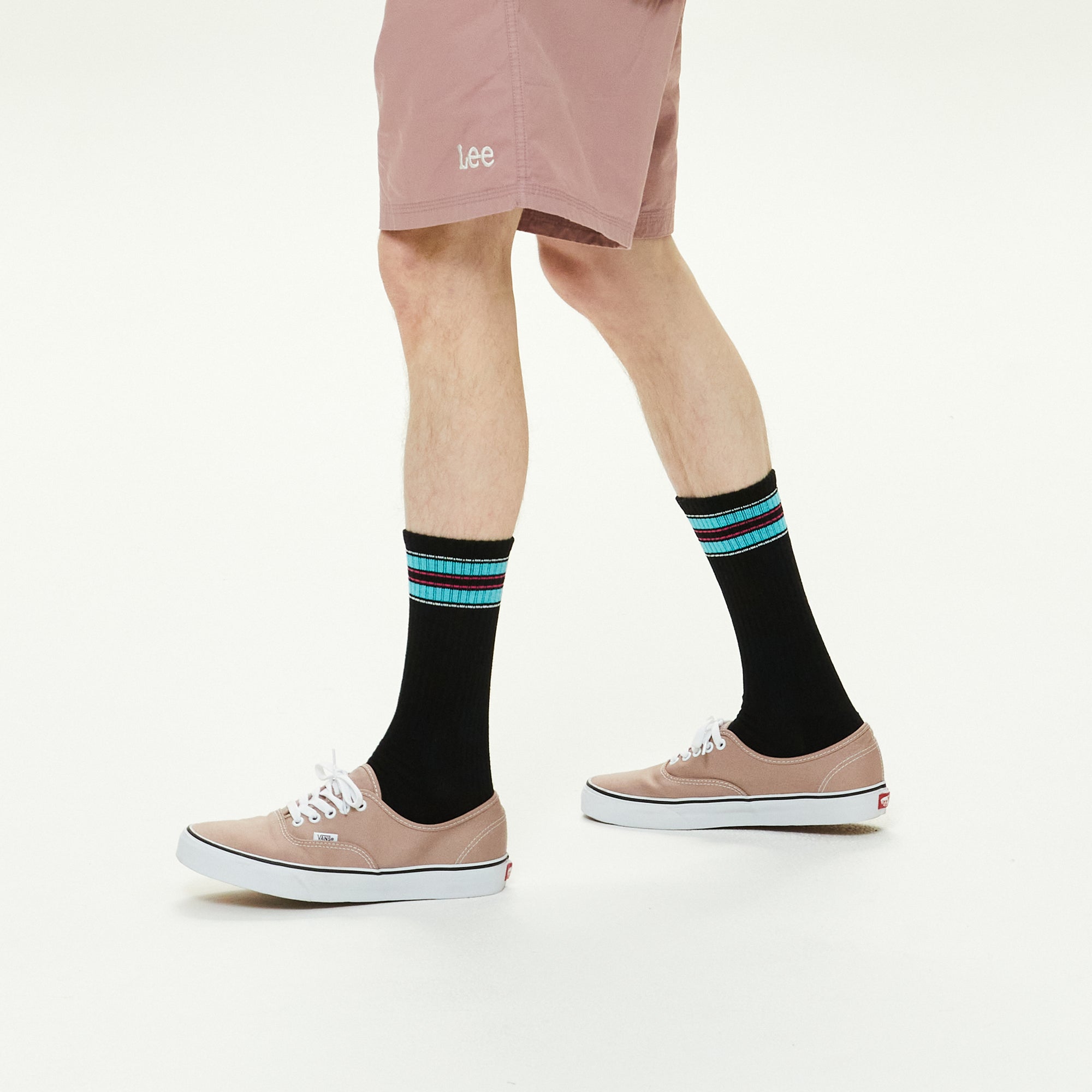Athletic Cushion Double Stripes Crew 3 Pairs Socks detail view.