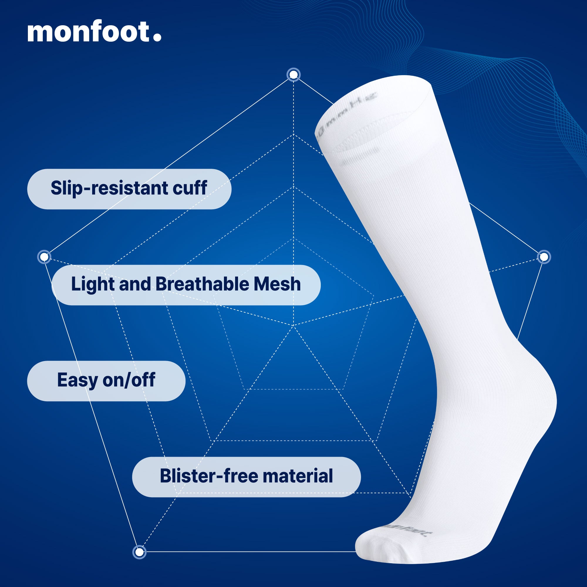 Monfoot Graduated 15-20mmHg ComfortFeet Compression Socks