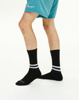 Athletic Cushion Low Stripes Black Crew 3 Pairs Socks detail view.