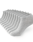Six pair of white socks.
