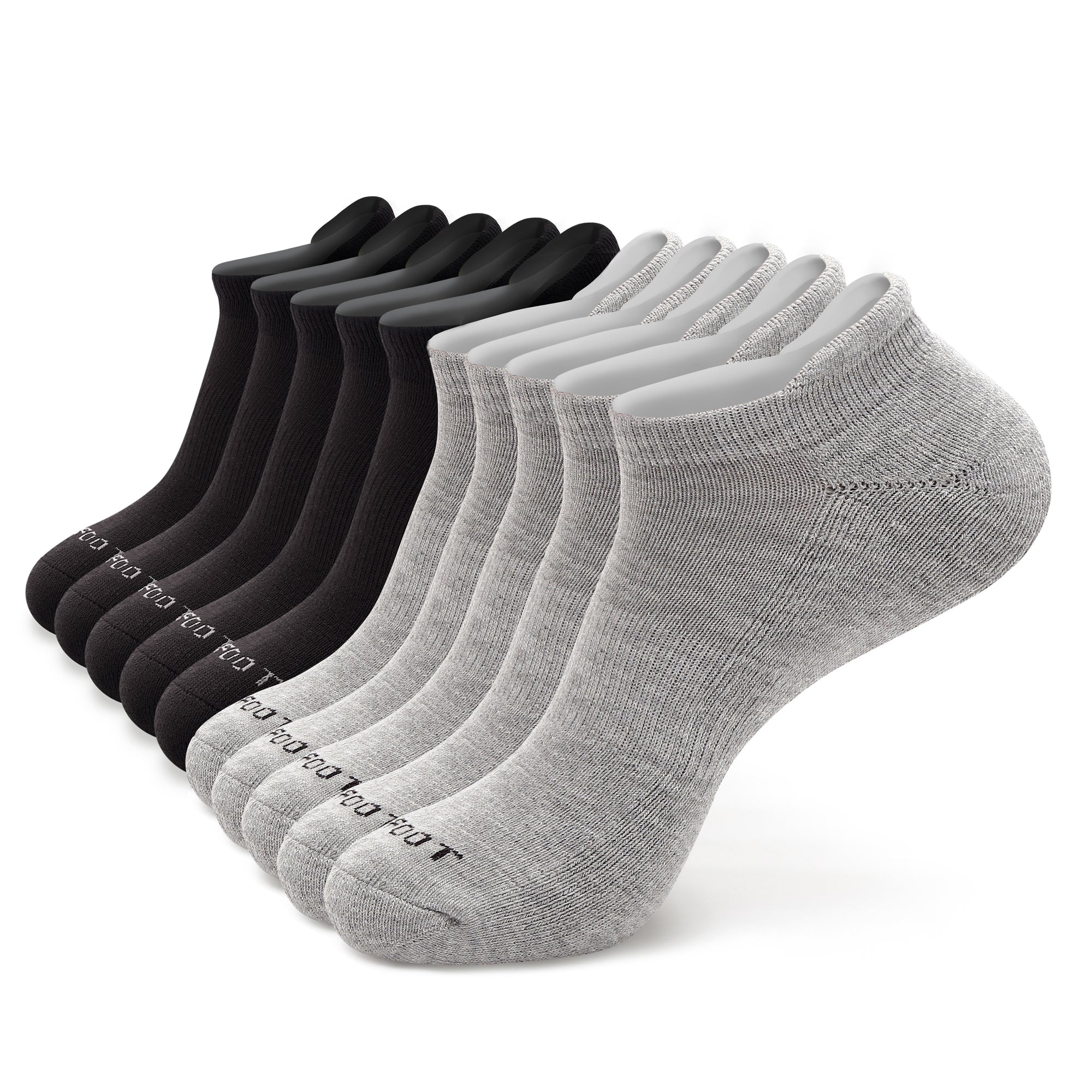Five pair of white socks.