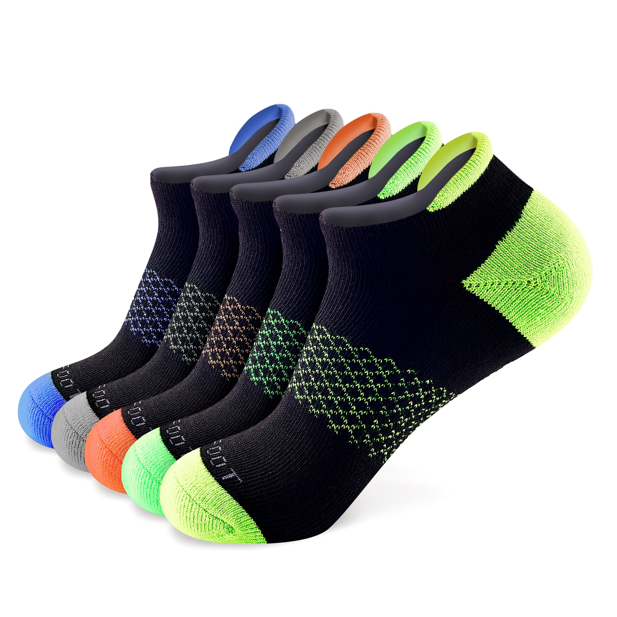 A group of men's socks with different colors.