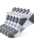 Five pair of white socks.
