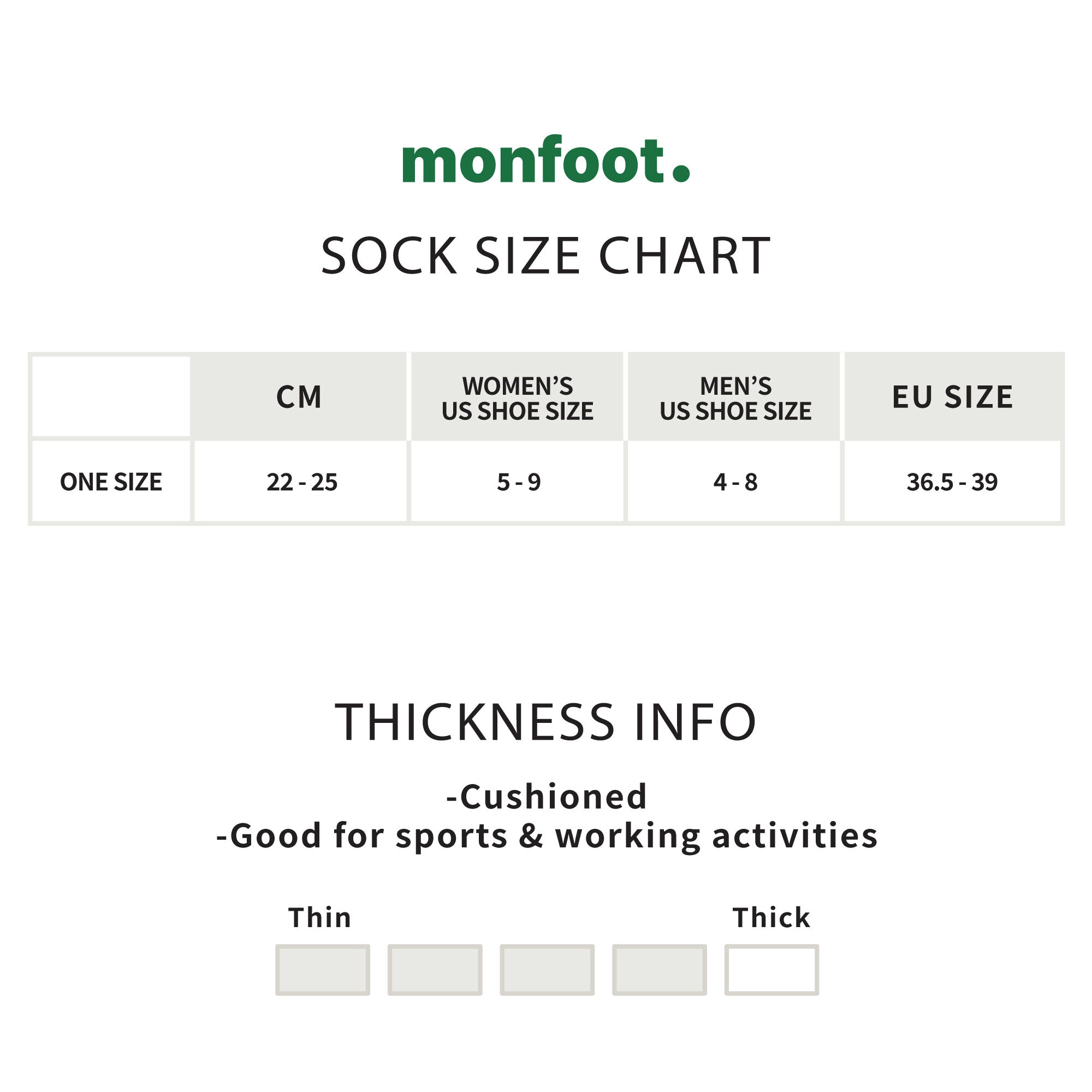 Size guide chart. Detailed sizing information in product description.