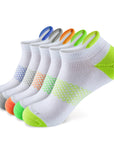 Five pair of white socks.