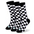 Socks with checkered patterns.