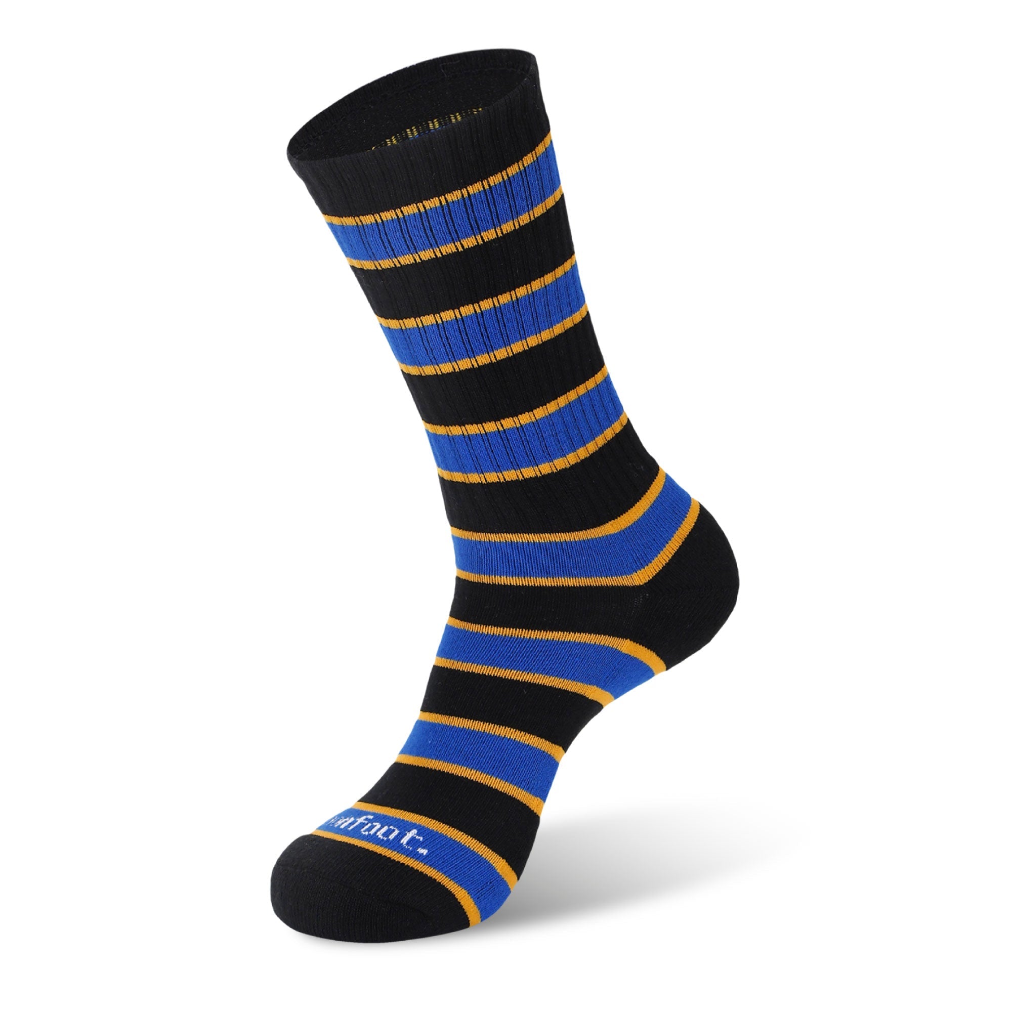 Socks with striped patterns.