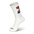 A pair of white socks on a white background.