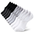 Six pair of black and white socks.