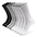 A dozen of white and black socks on a white background.