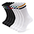 Six pair of black and white socks.