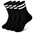 Six pair of black and white socks.