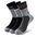 Three pairs of socks with different colors.