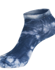 A pair of socks with a tie dye pattern.