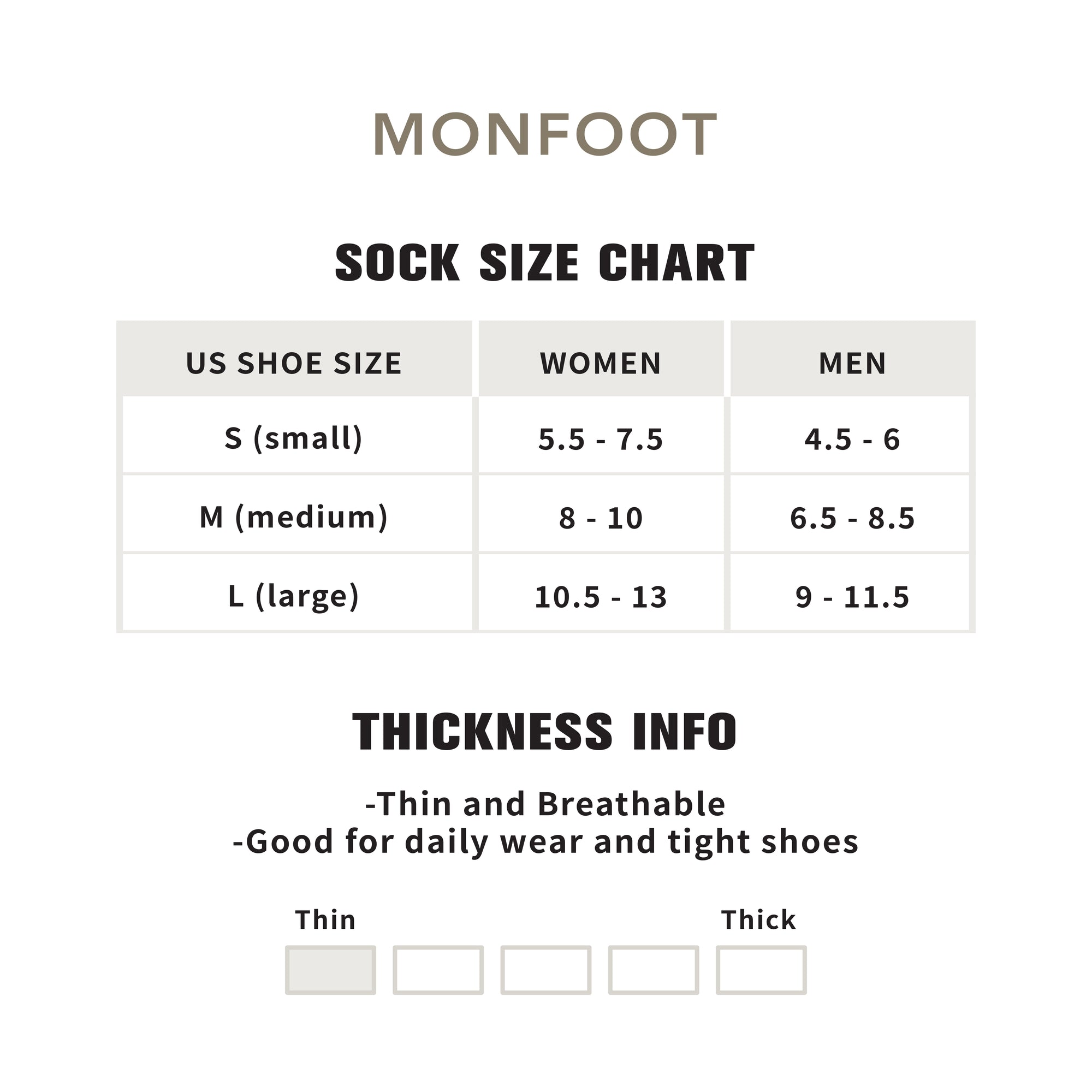 Size guide chart. Detailed sizing information in product description.