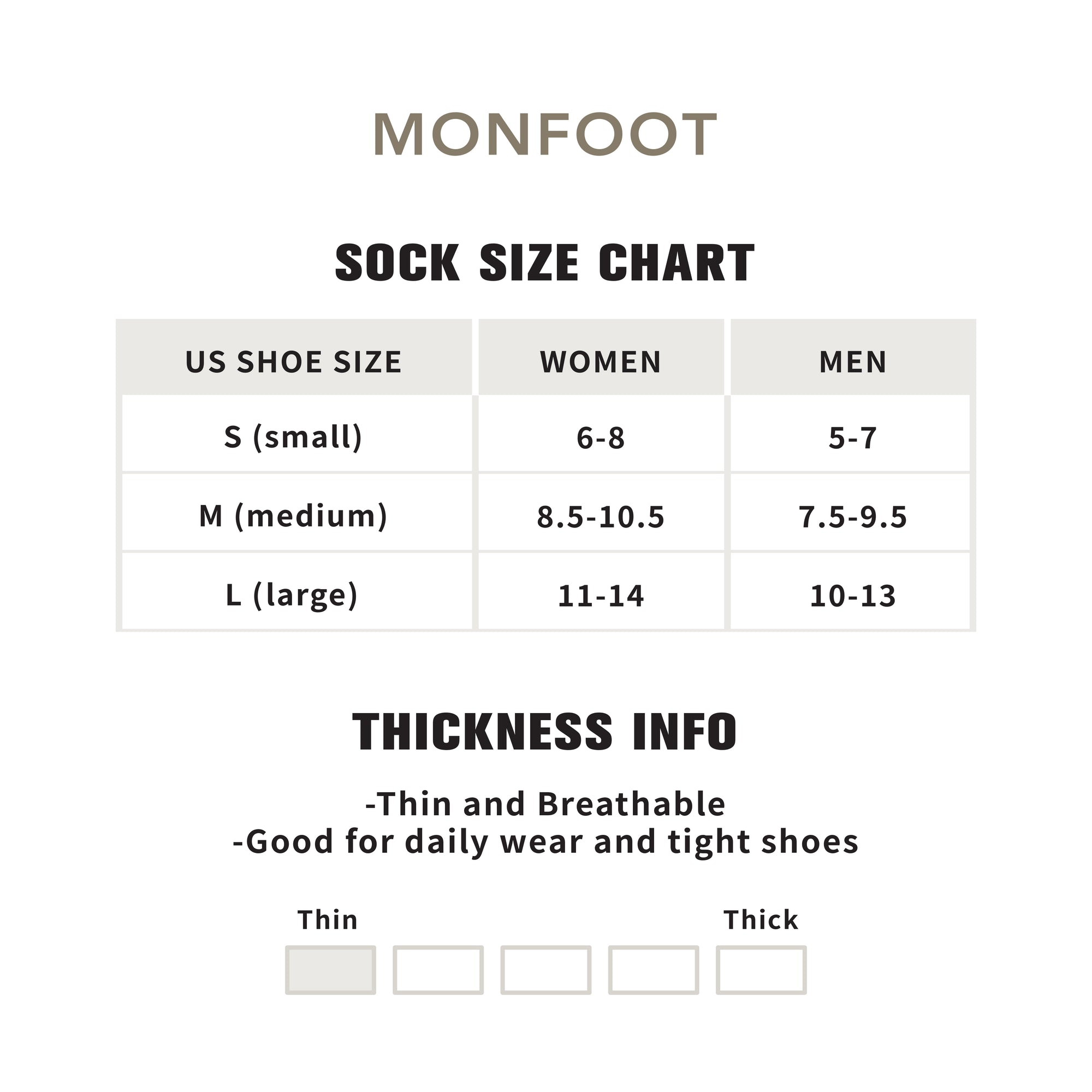 Size guide chart. Detailed sizing information in product description.