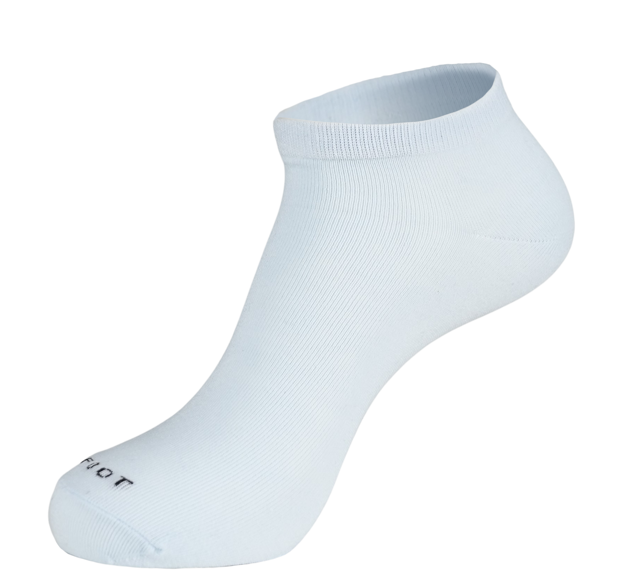 A pair of white socks on a white background.