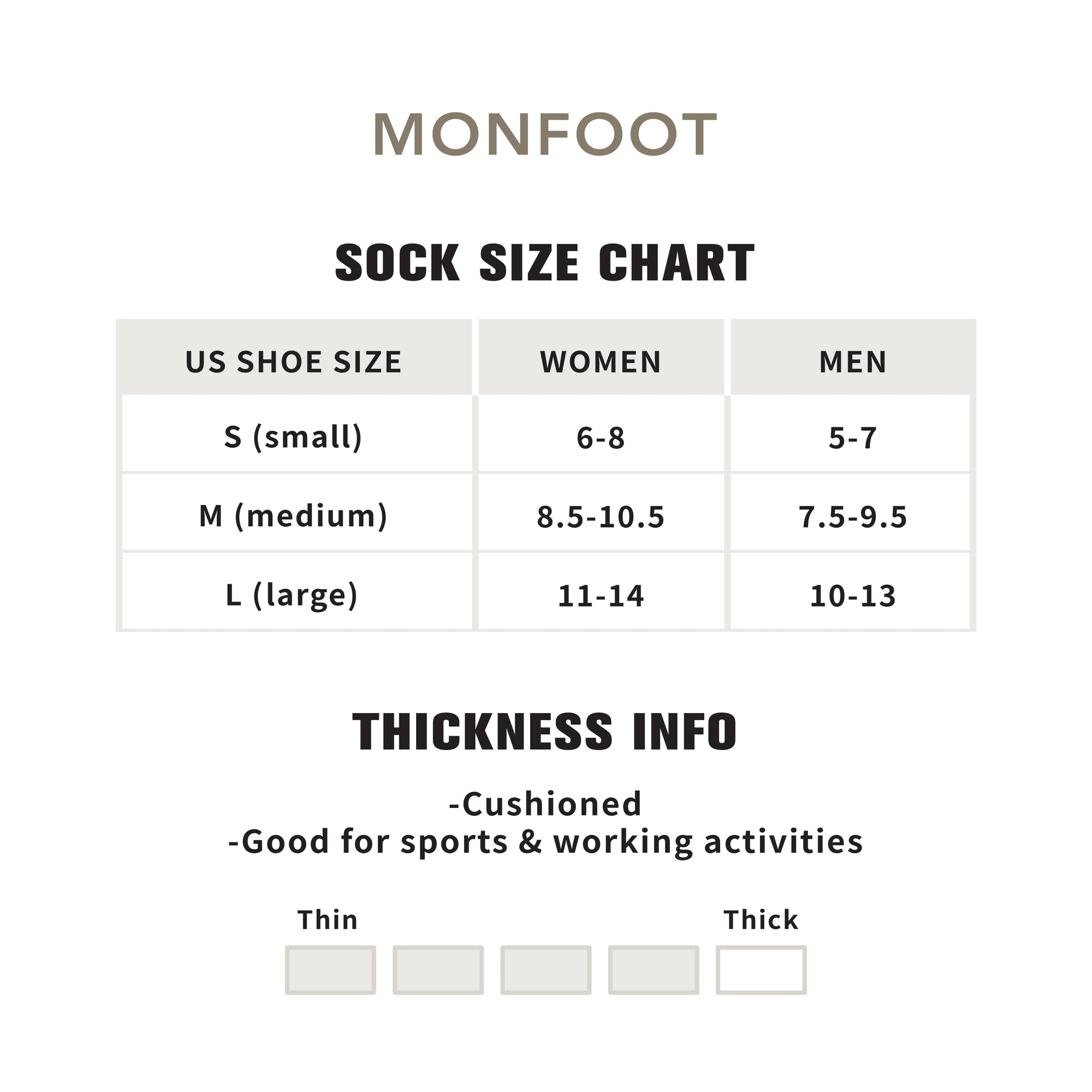 A women's size chart for a sock size chart.