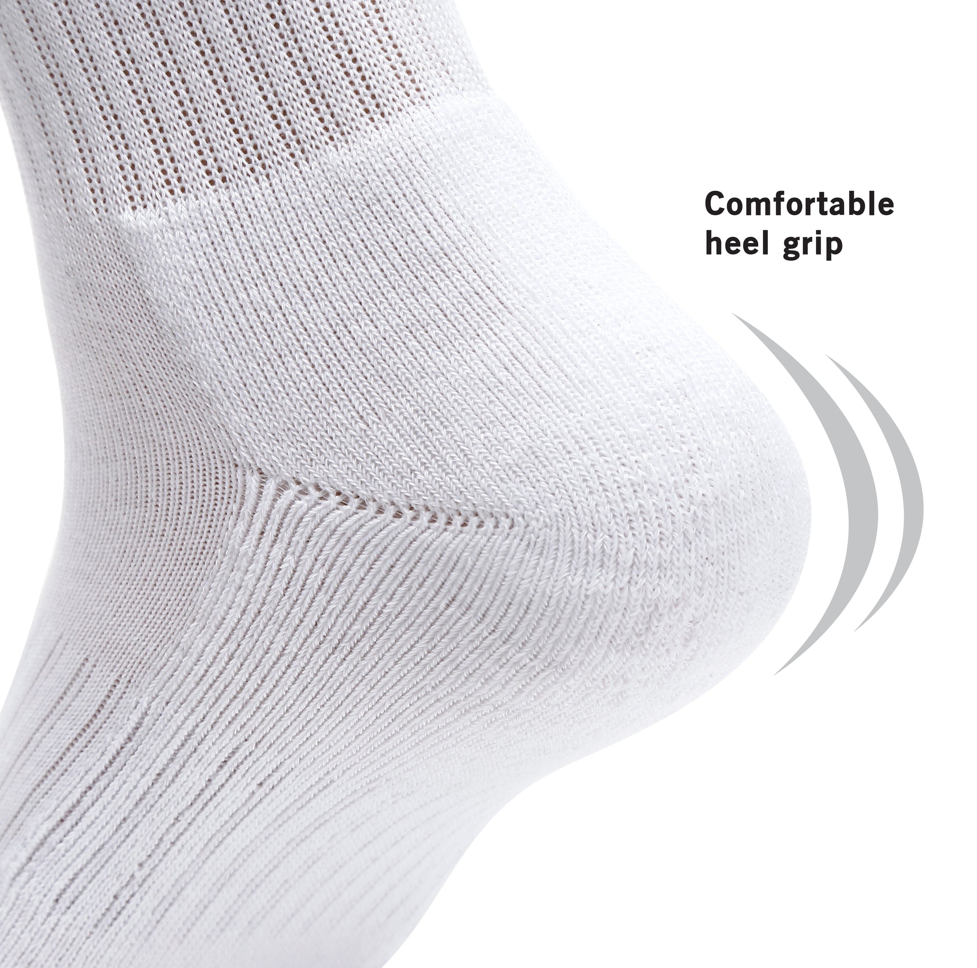 A close up of a pair of white socks.