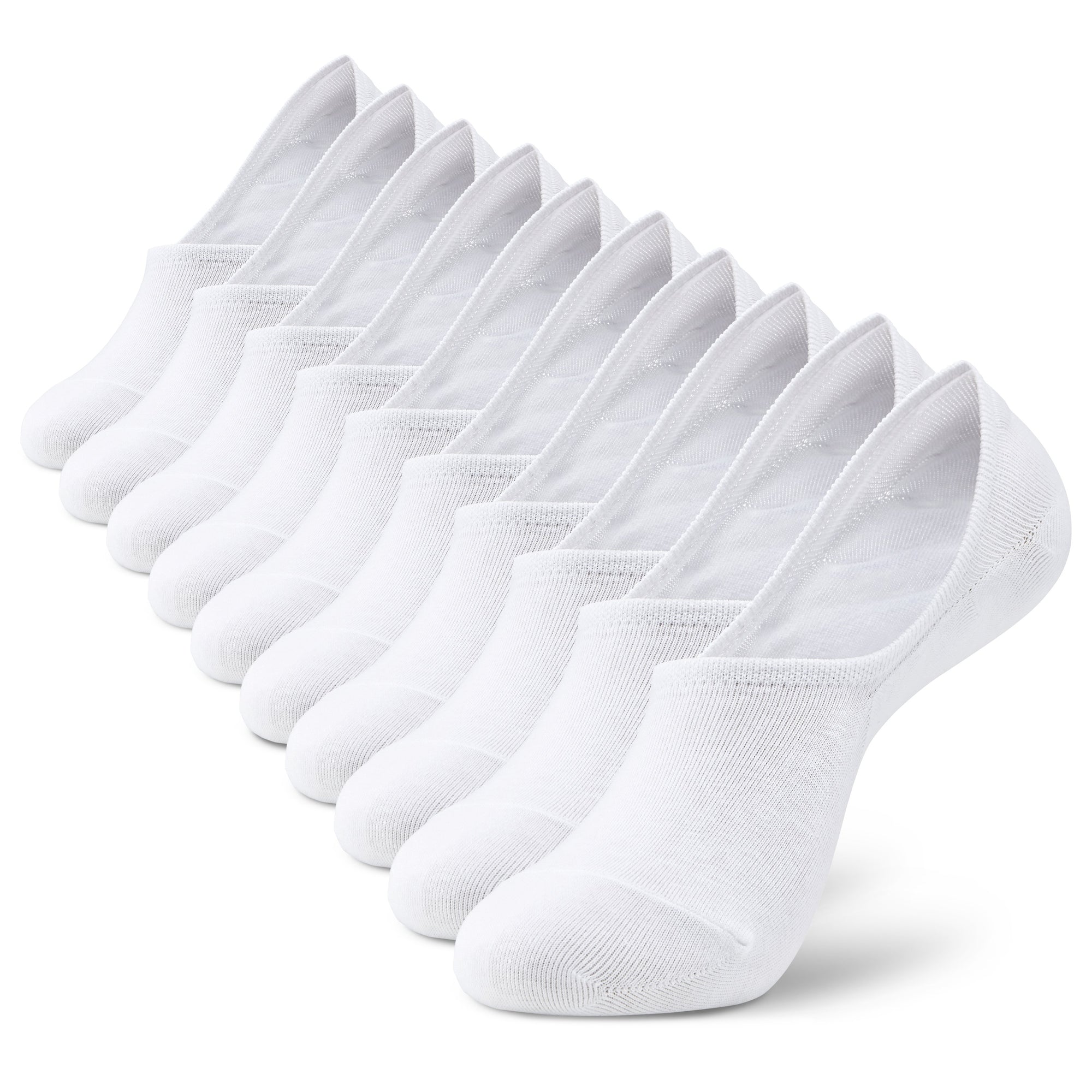 Six pair of white socks.