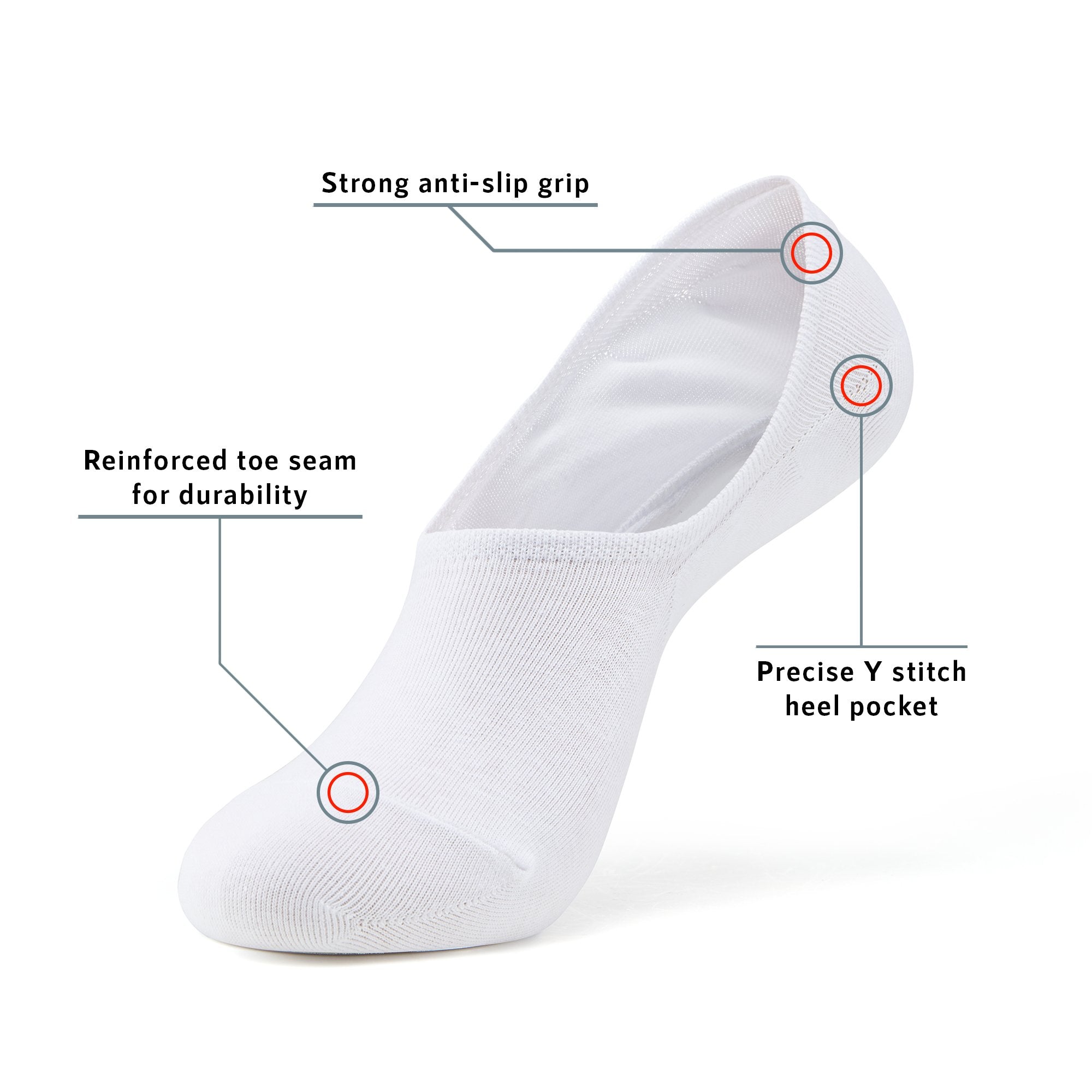 A pair of white socks with labels on them.