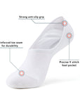 A pair of white socks with labels on them.