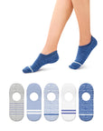 Socks with striped patterns.