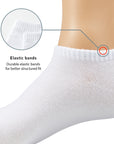 A pair of white socks with the words elastic bands.