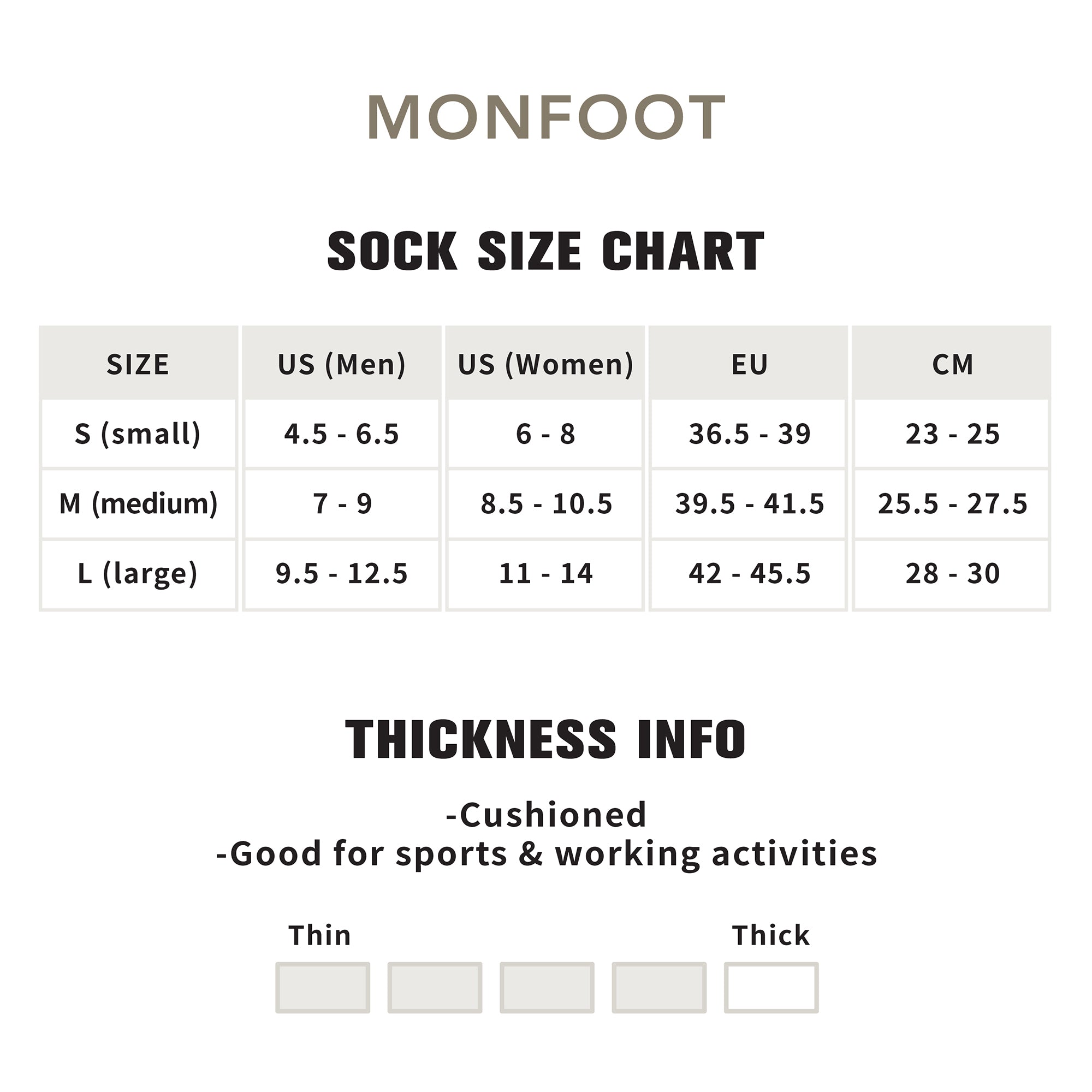 A women's size chart for a sock size chart.