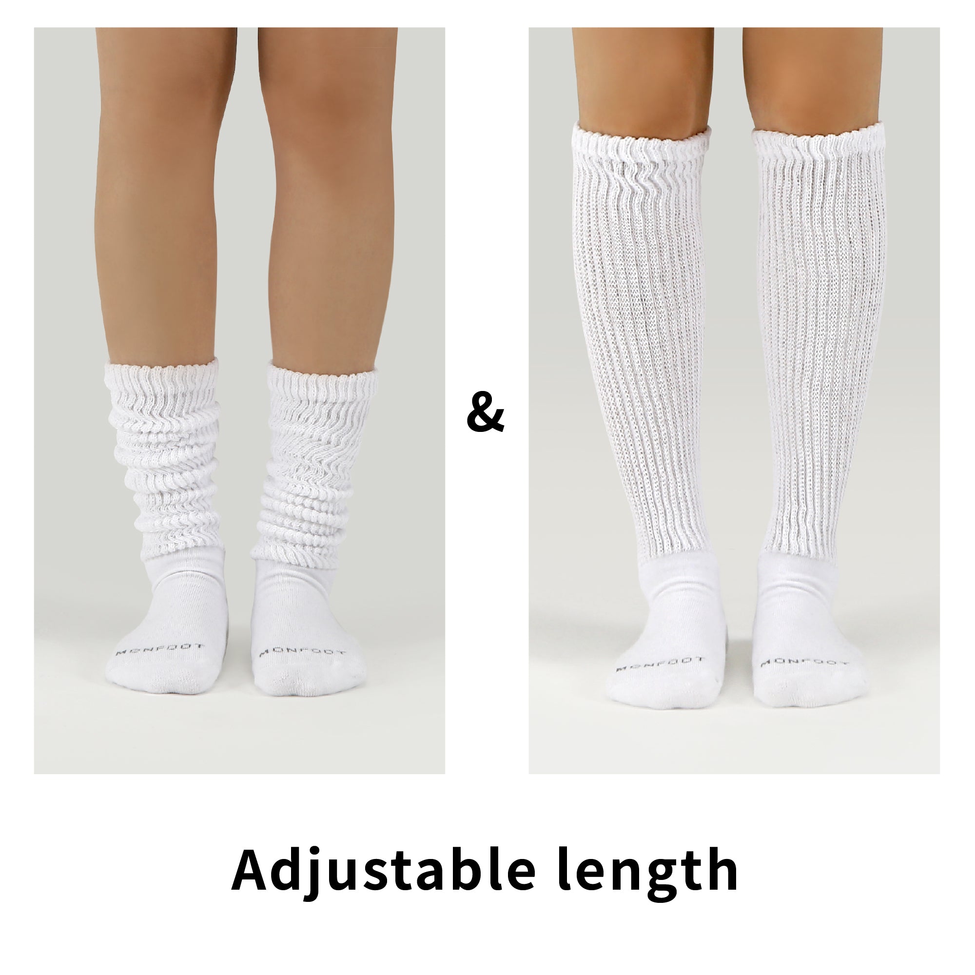 A pair of white socks and a pair of white socks.