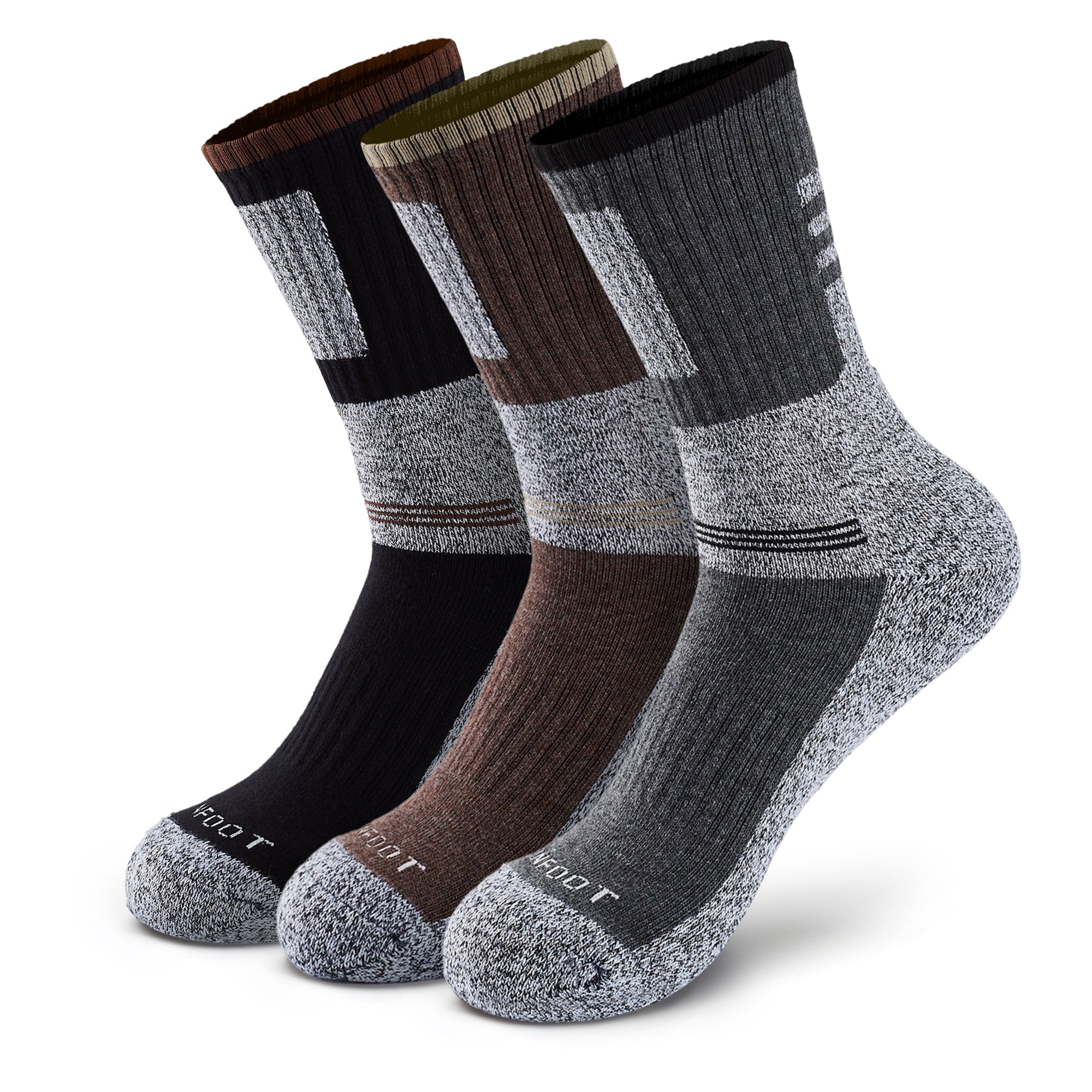 Three pair of white socks.