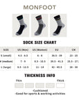 Sock size chart for men and women.