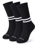 Three pairs of black socks with white stripes - Athletic Cushion Low Stripes Black Crew 3 Pairs Socks.