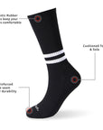 Athletic Cushion Low Stripes Black Crew 3 Pairs Socks.