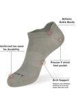 A sock with labels on it.