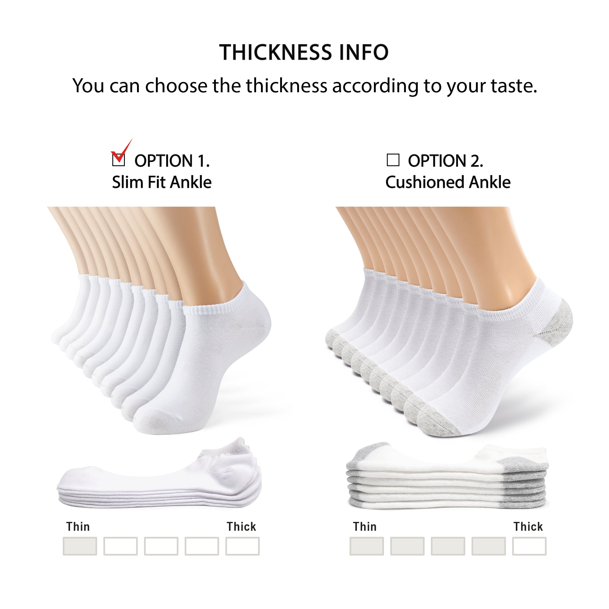 A pair of women's ankle socks with the words, you can choose the.