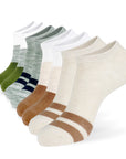 Five pairs of socks with different colors.