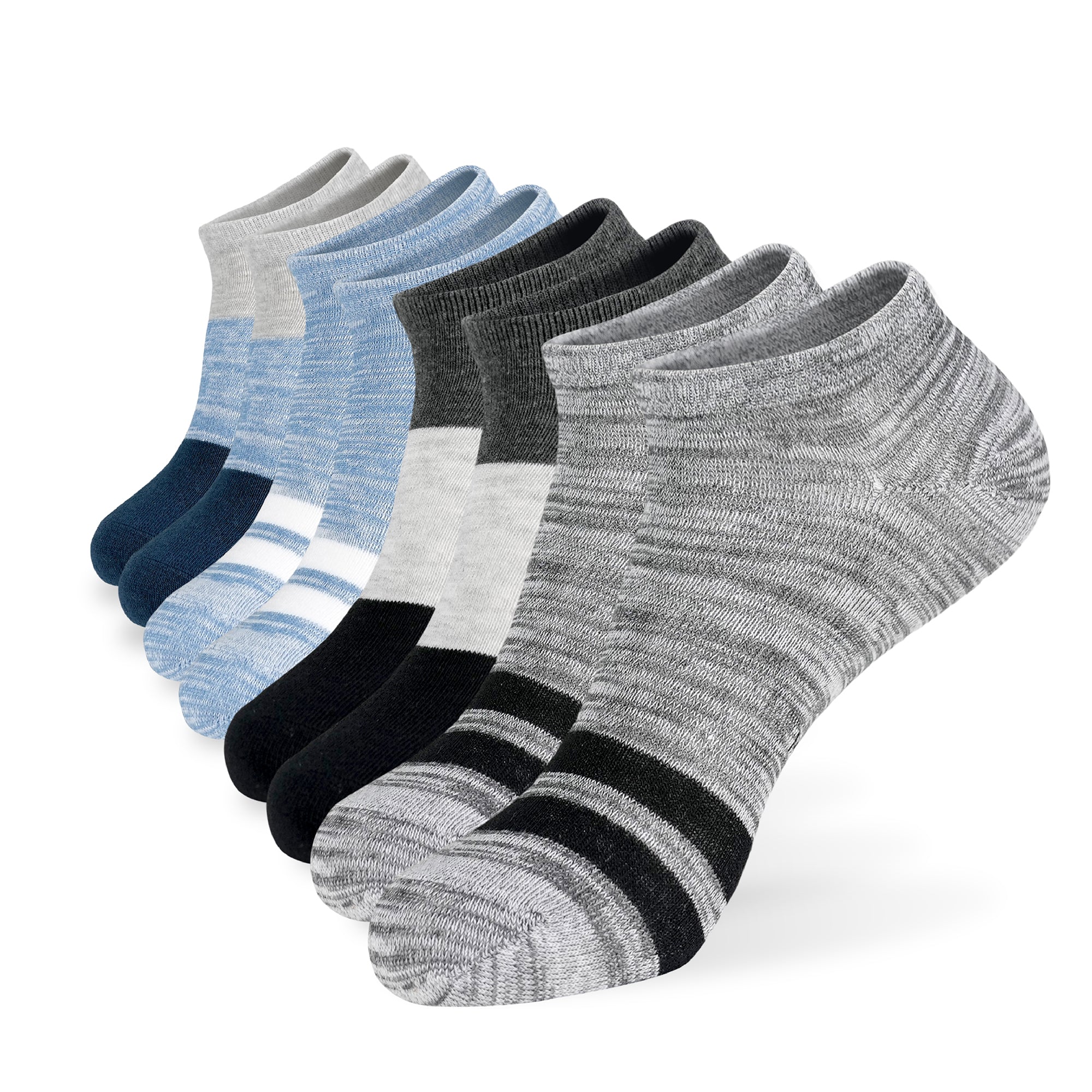 Five pair of white socks.
