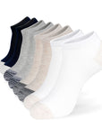 Six pairs of socks with different colors.