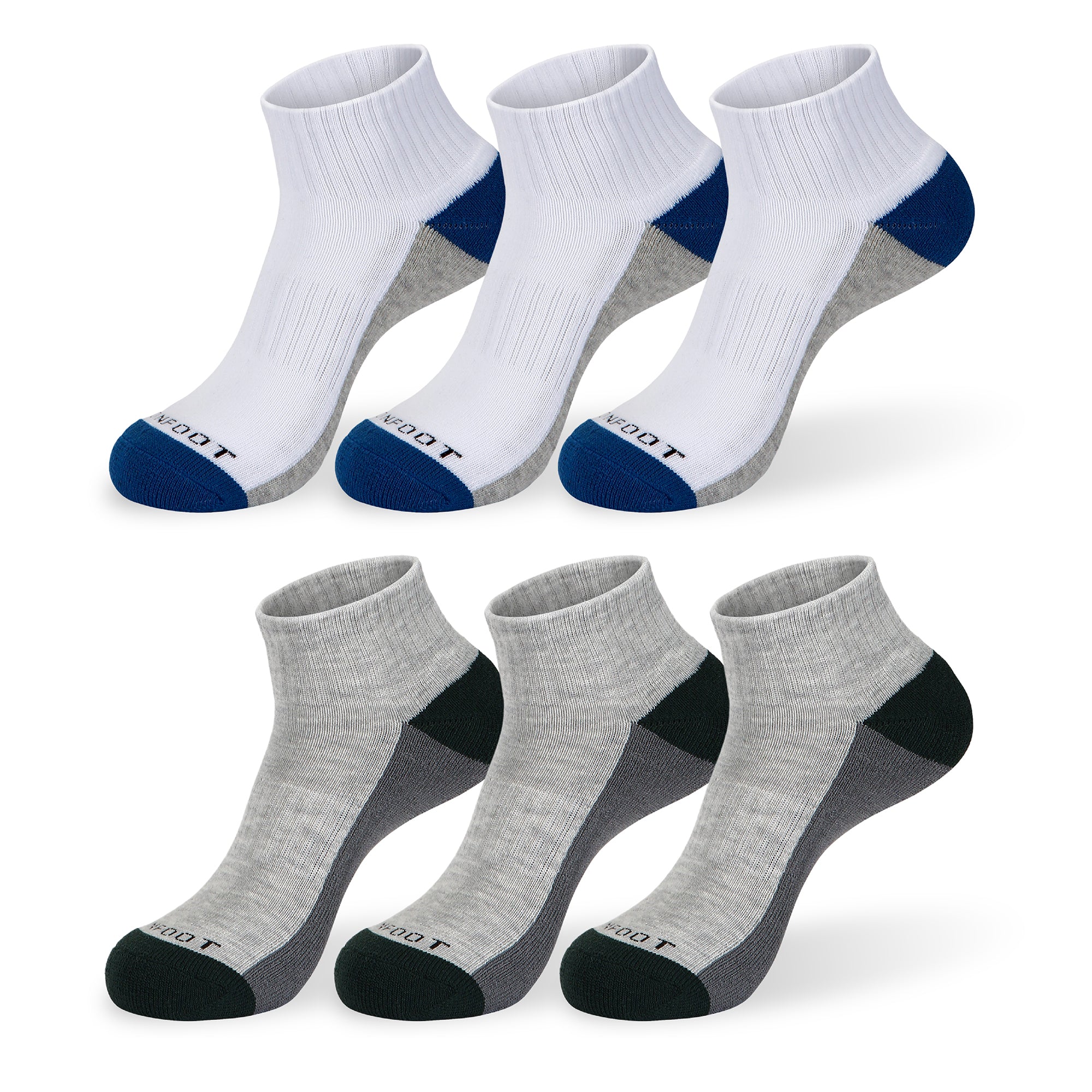 Five pairs of socks with different colors.