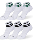 Cushioned Stripe Quarter 6 Pairs Socks