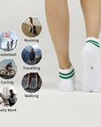 Cushioned Stripe Quarter 6 Pairs Socks