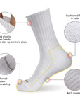 A pair of white socks with different types of socks.