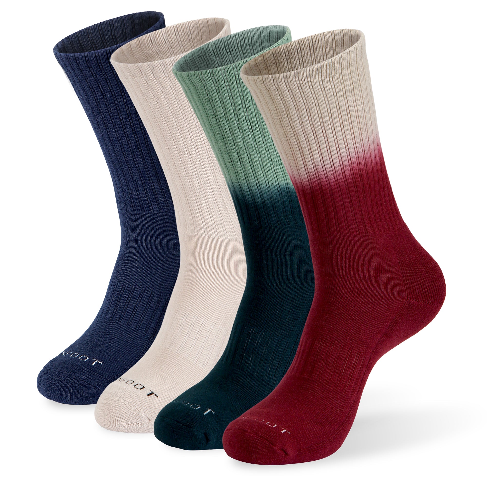 Three pairs of men's socks with different colors.