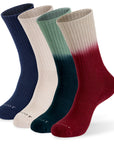 Three pairs of men's socks with different colors.