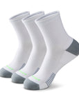 Three pair of white socks.