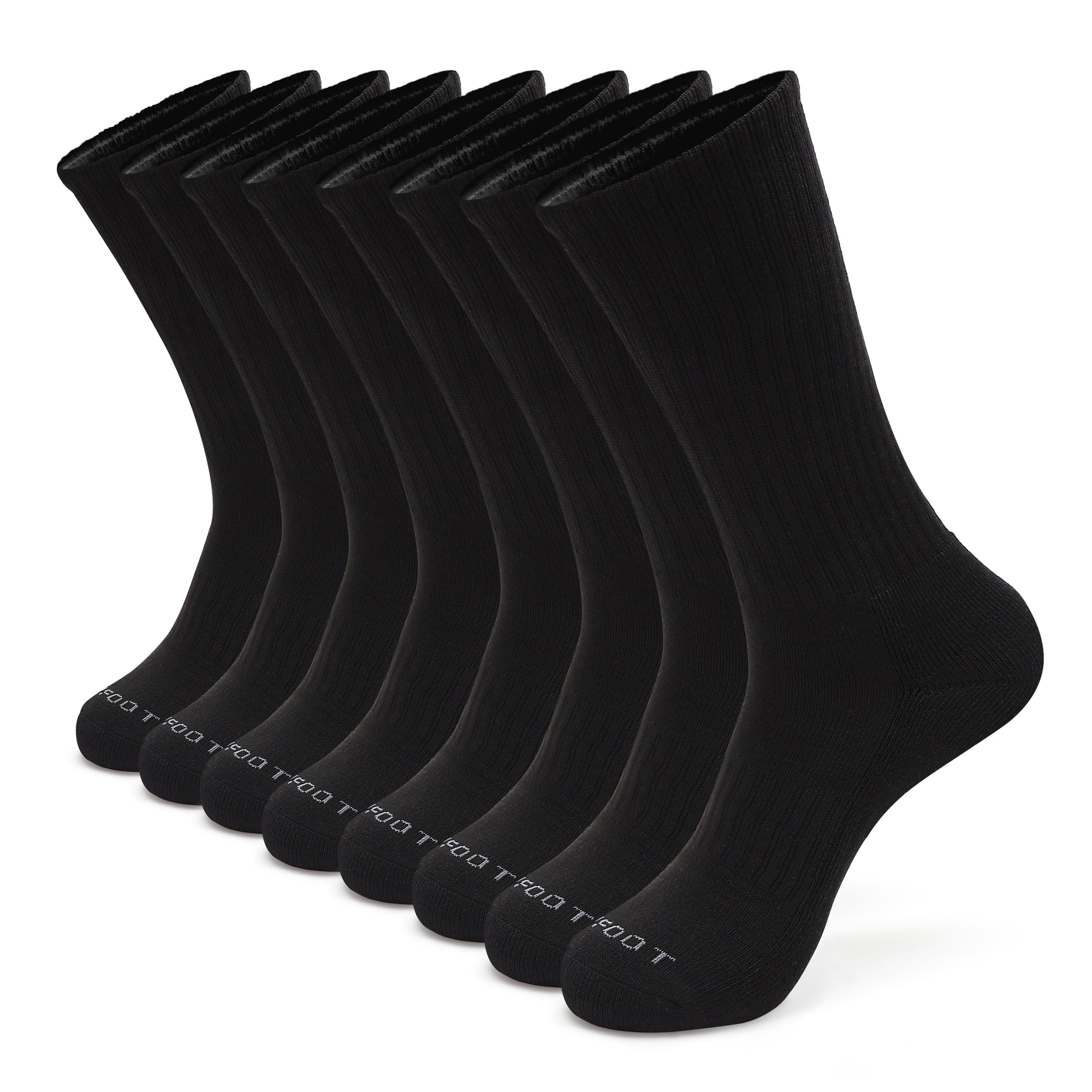 Six pair of black socks.