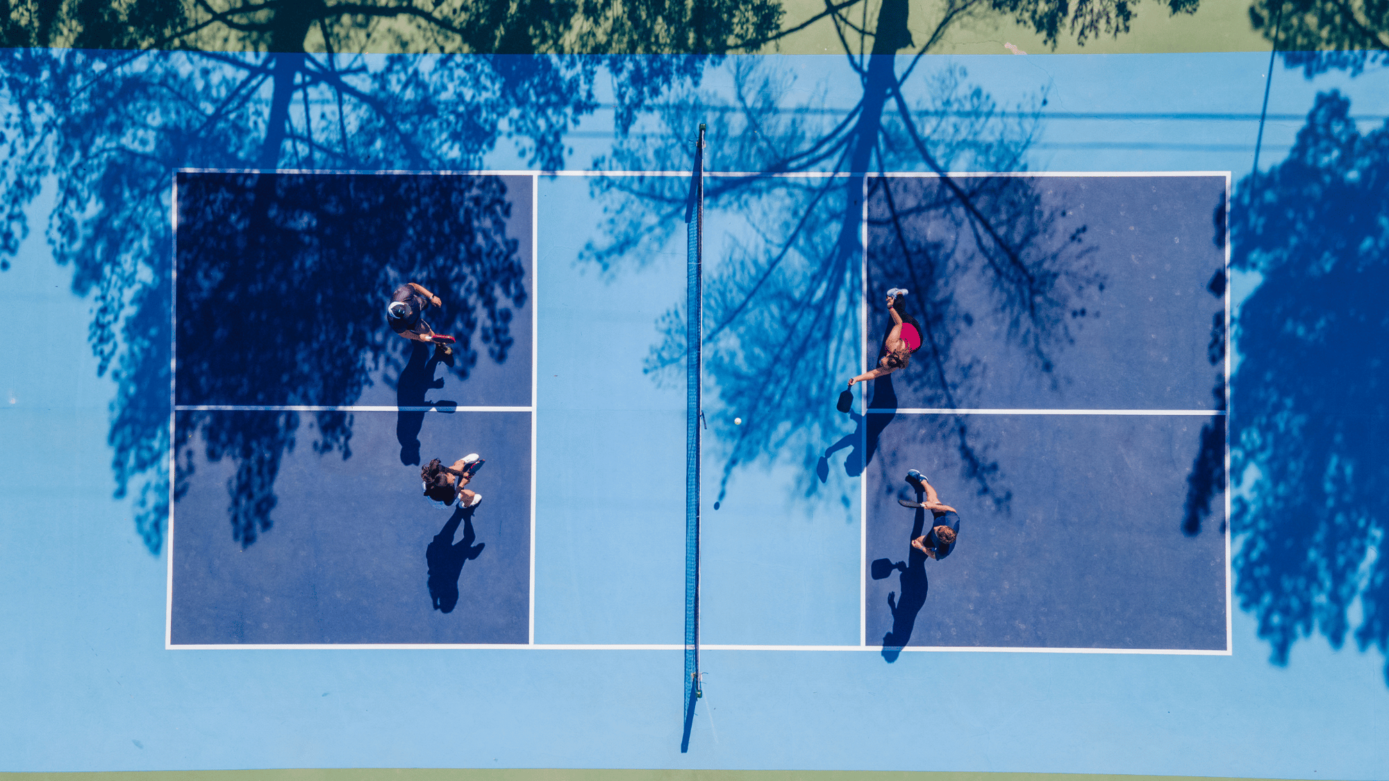 Blue pickleball court