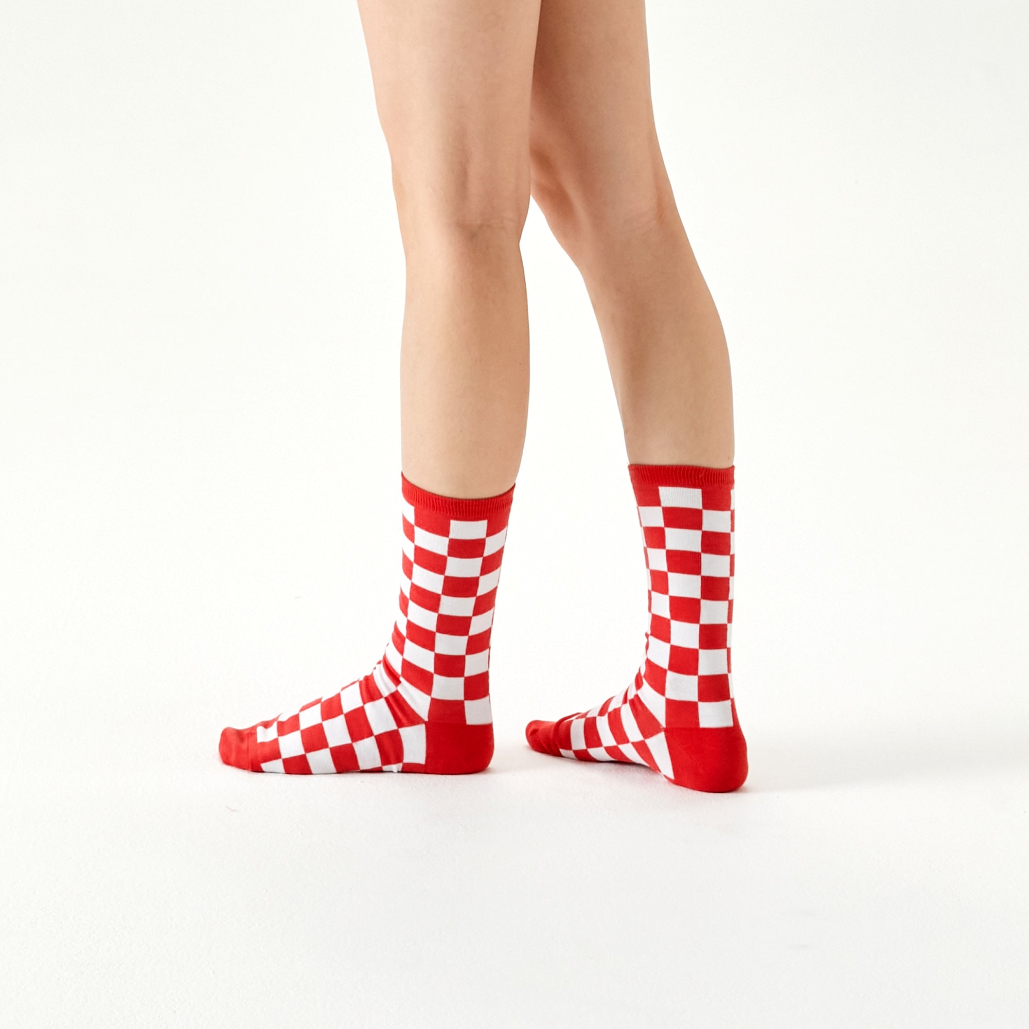 Checker-border Multi Crew 3 Pairs Socks