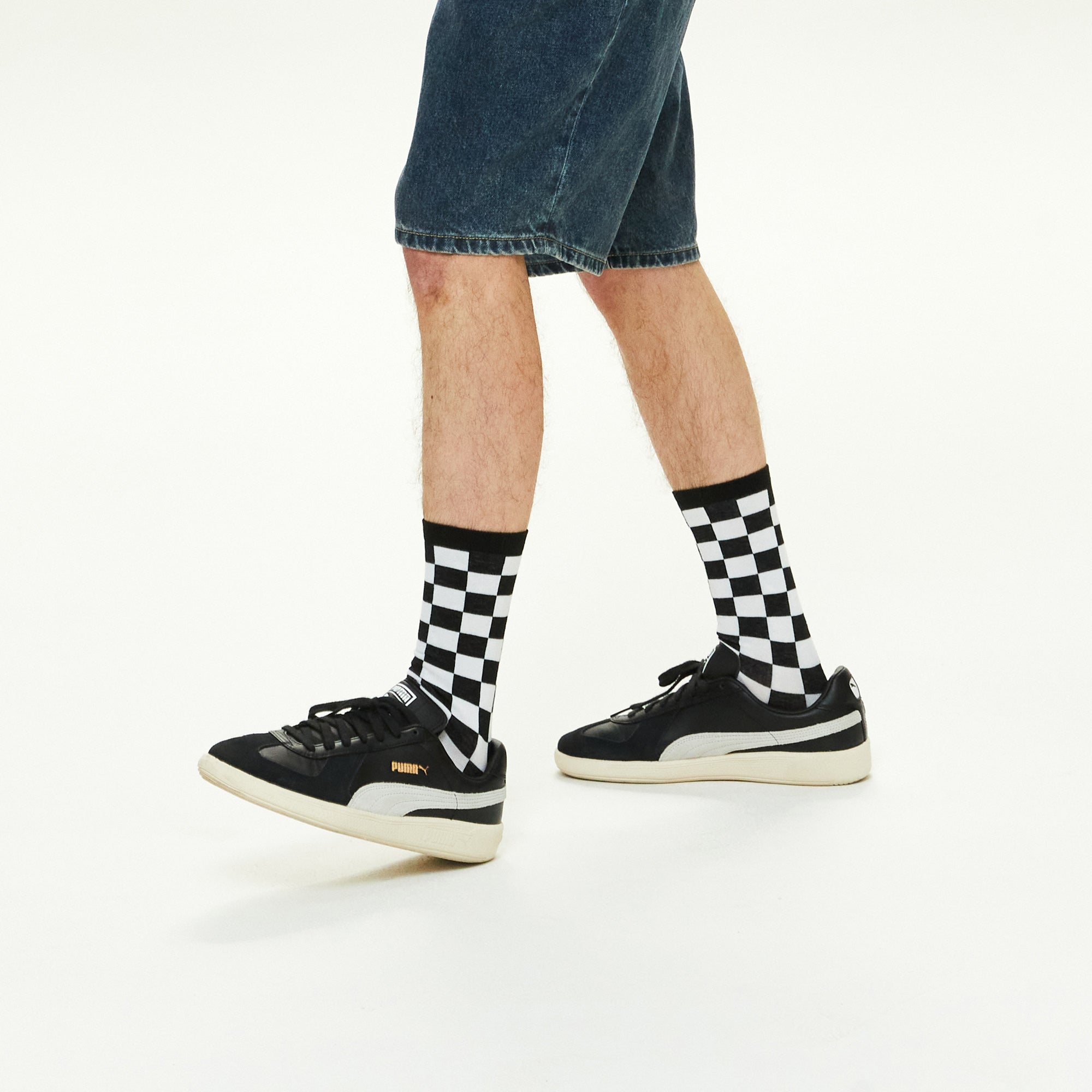 Checker-border Multi Crew 3 Pairs Socks